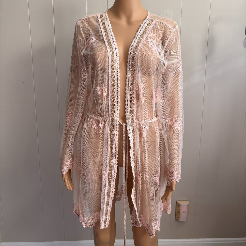 River Island Resort Lace Trim Sheer Swim Beach Coverup NWT Large